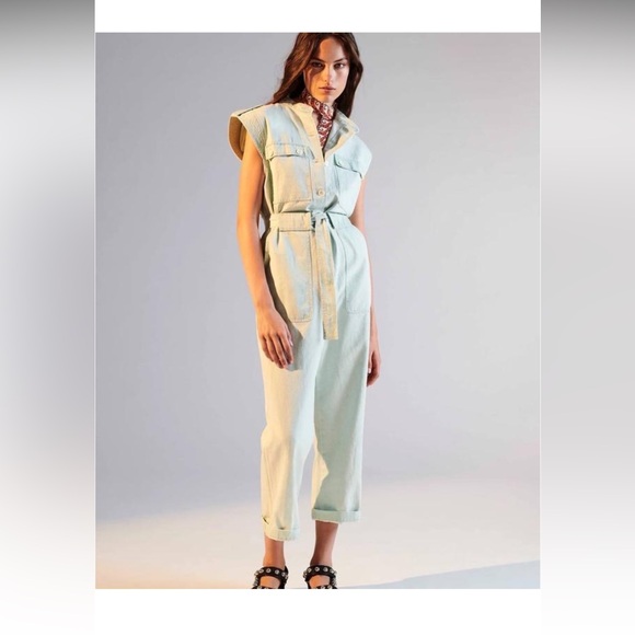 Sandro Belted Mint Color  Jumpsuit - Picture 2 of 4